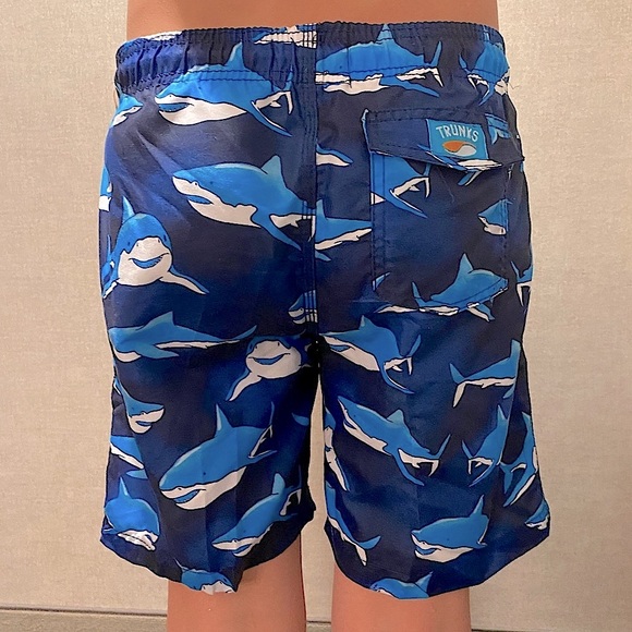 NEW Boys SWIM Shark trunks size L Blue Surf & Swim Shorts - Picture 9 of 11